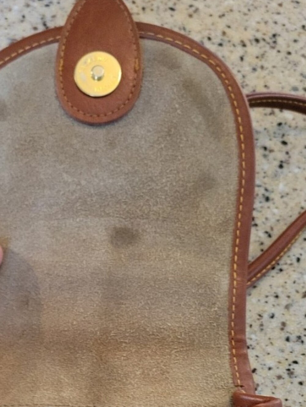 Dooney & Bourke Small Beige and Tan AWL Genuine Leather Crossbody And Belt Bag - Picture 4 of 8